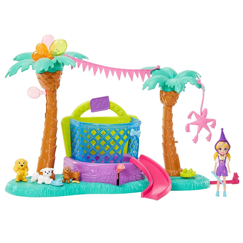 Conjunto Polly Pocket Mattel Parque de Diversão dos Cachorrinhos GWD80