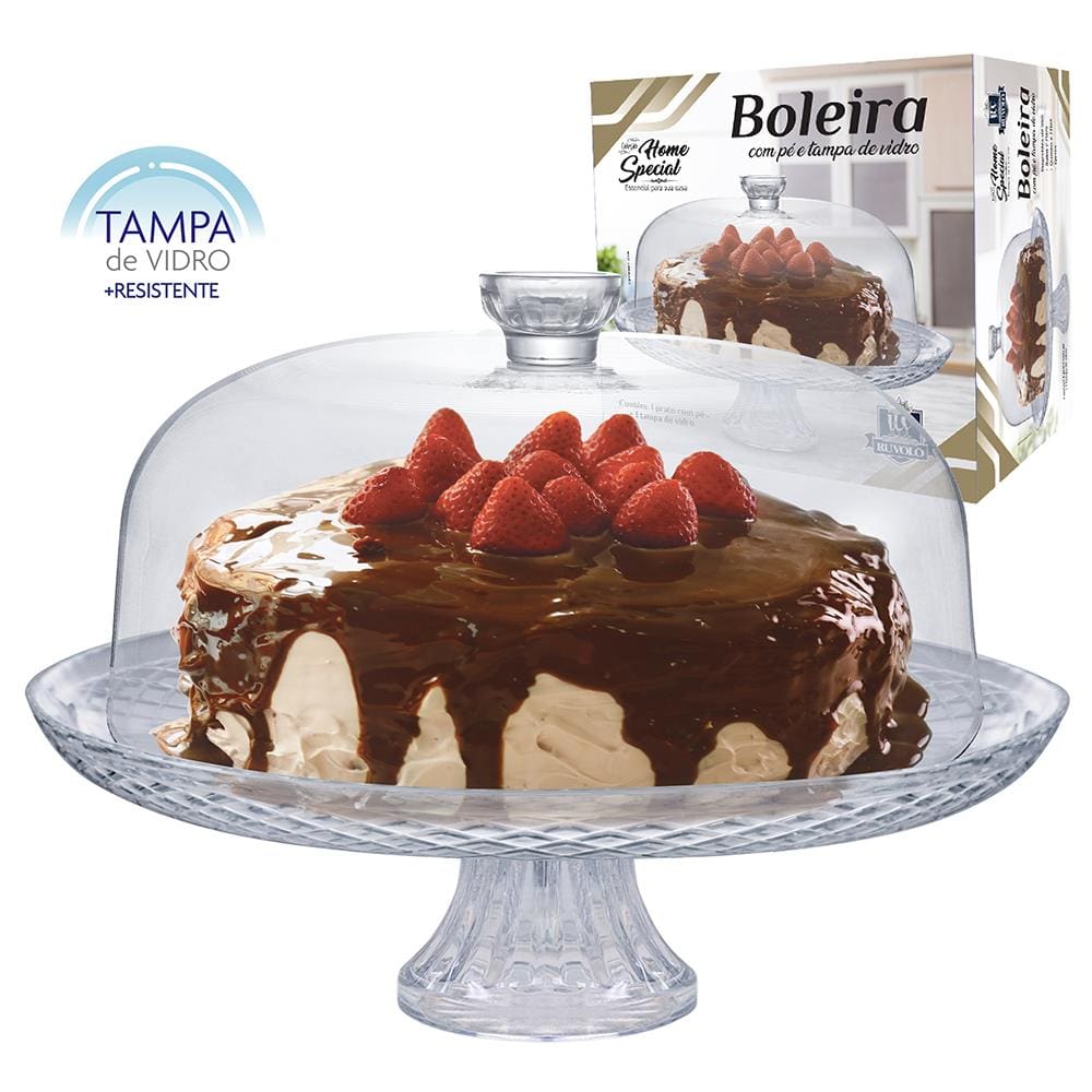 Boleira Ruvolo Home Special em Vidro com Tampa e Pé - 1