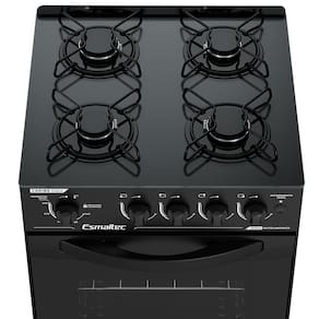 Fogão Esmaltec 4 Bocas Caribe Glass com Mesa de Vidro e Acendimento Automático - Preto