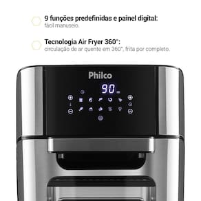 Fritadeira Elétrica Sem Óleo Air Fry Philco Oven PFR2200P 12L - Preta
