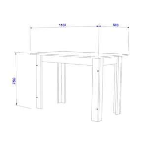 Mesa de Jantar Retangular Indekes Salvia com 4 Cadeiras e Assento Revestido em Courino