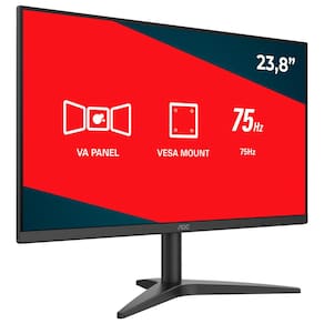 Monitor 23,8" AOC 24B1XHM Widescreen Full HD, 1080p, 75Hz, 6ms e Adaptive Sync - Preto