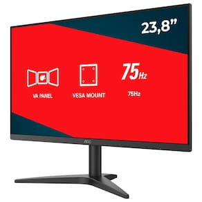 Monitor 23,8" AOC 24B1XHM Widescreen Full HD, 1080p, 75Hz, 6ms e Adaptive Sync - Preto