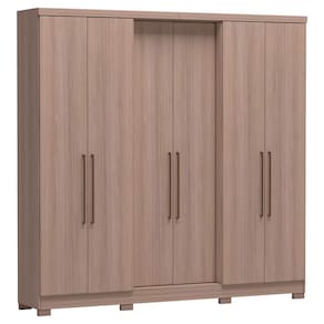 Guarda-Roupa Casal Bartira Napoli UP com 234,5cm de Largura, 6 Portas, 4 Gavetas e 4 Prateleiras