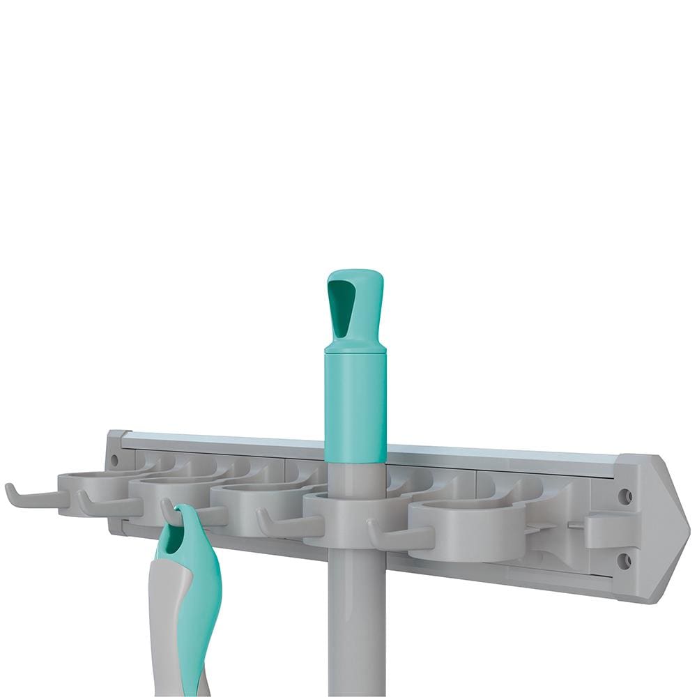 Suporte para Mops e Vassoura com 11 Compartimentos FlashLimp - Cinza - 1