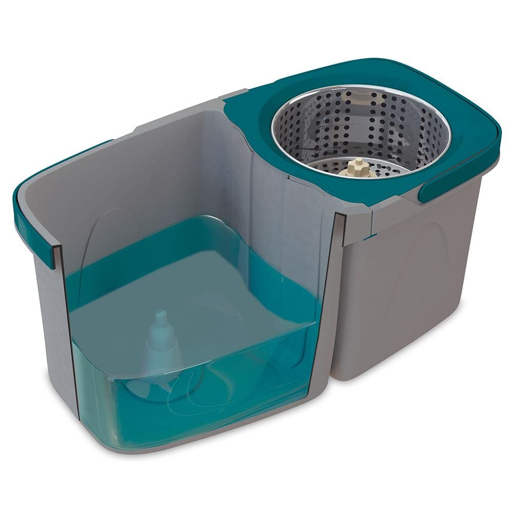 Mop Giratório Duas Águas Fit Flashlimp MOP7504 - Cinza/Verde Esmeralda - 1