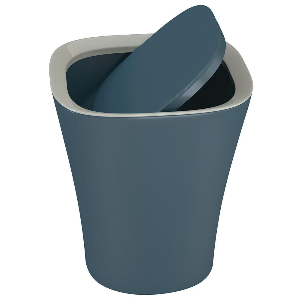 Lixeira Basculante Euro Home Smart Polipropileno 8,5L - Azul Petróleo - 1