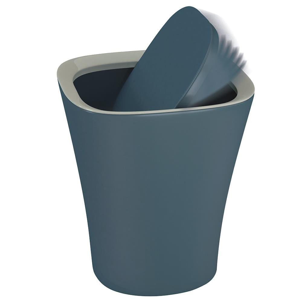 Lixeira Basculante Euro Home Smart Polipropileno 8,5L - Azul Petróleo - 2