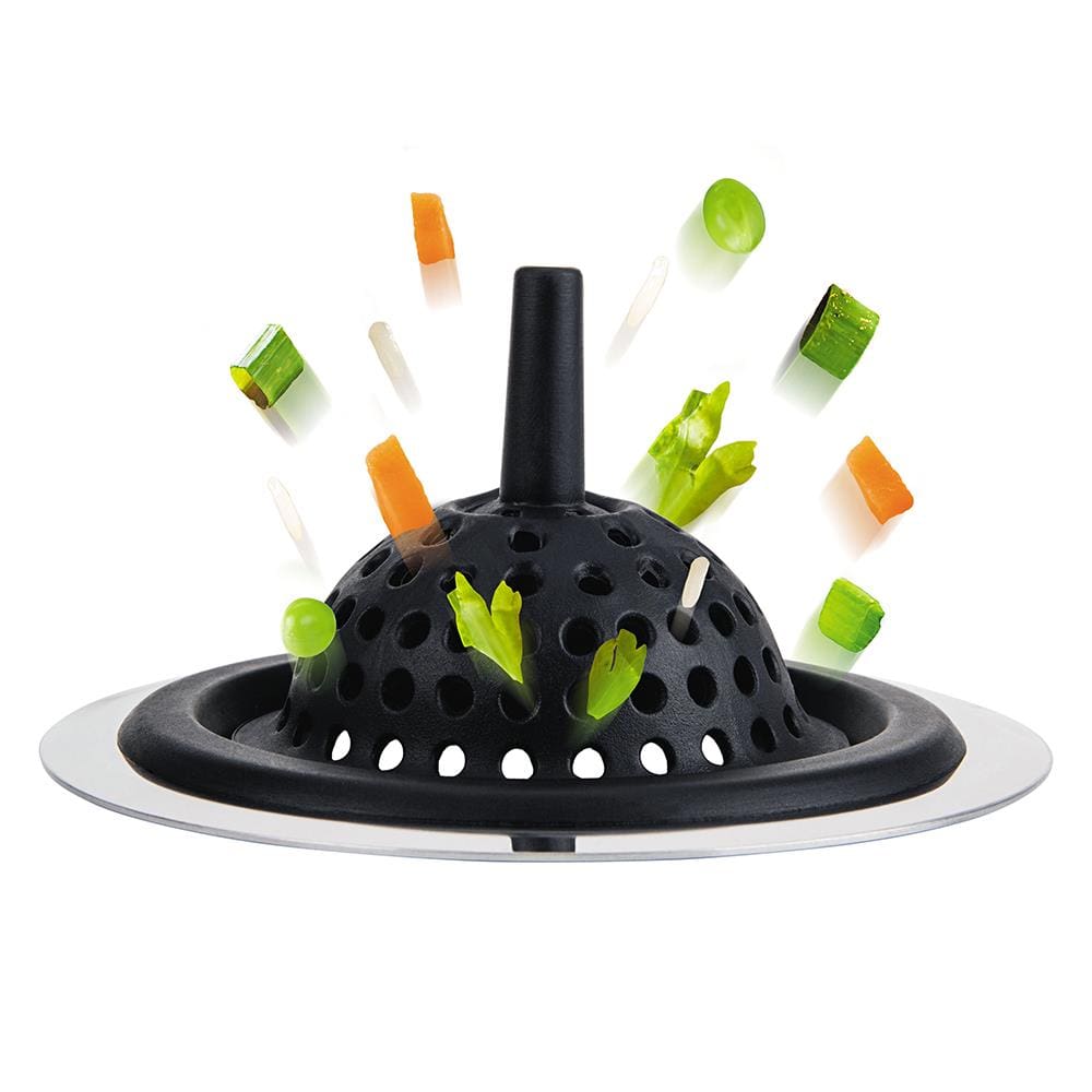 Ralo para Pia Euro Home em Silicone e Aço Inox - Preto - 3