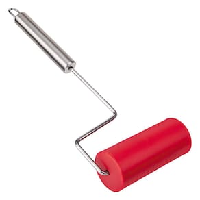 Rolo para Abrir Massa Pequeno Euro Home em Silicone - Vermelho