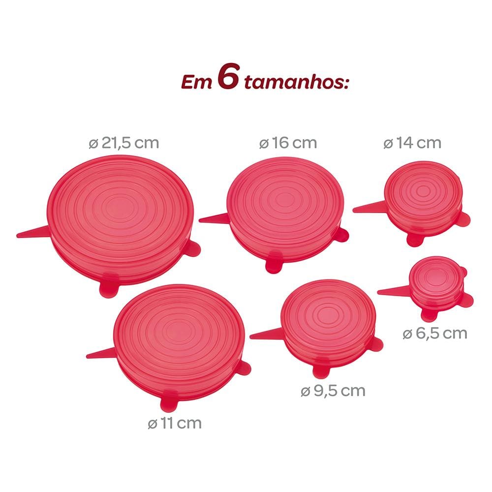 Conjunto de Tampas Euro Home em Silicone - 6 Tampas - 2