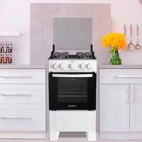 Fogão Atlas 4 Bocas Mônaco Plus Mesa de Inox Acendimento Automático Branco Bivolt