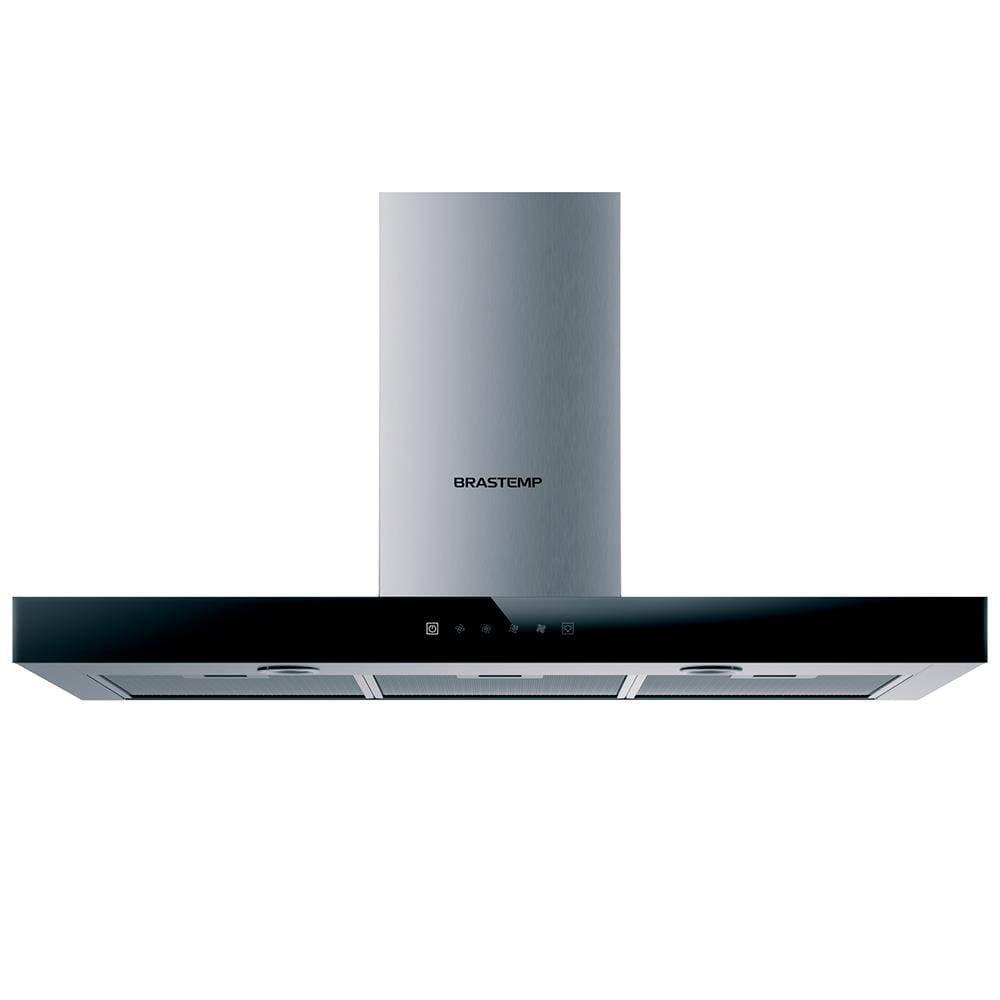 Coifa de Parede Brastemp BAE90AR Painel Touch on Glass Inox - 90 cm - 220v - 1
