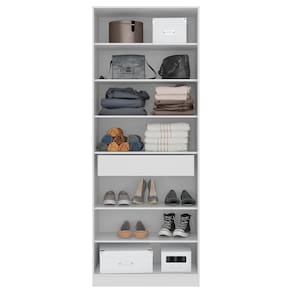 Armário Sapateira Demóbile Grife 2 Portas de Bater 6 Prateleiras e 1 Gaveta Interna 18 Pares - 182x71cm - Branco - 2