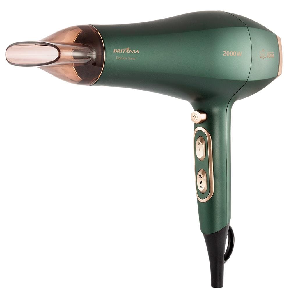 Secador de Cabelos Britânia Tourmaline Íon Motor DC Verde - 2000W - 220v - 1