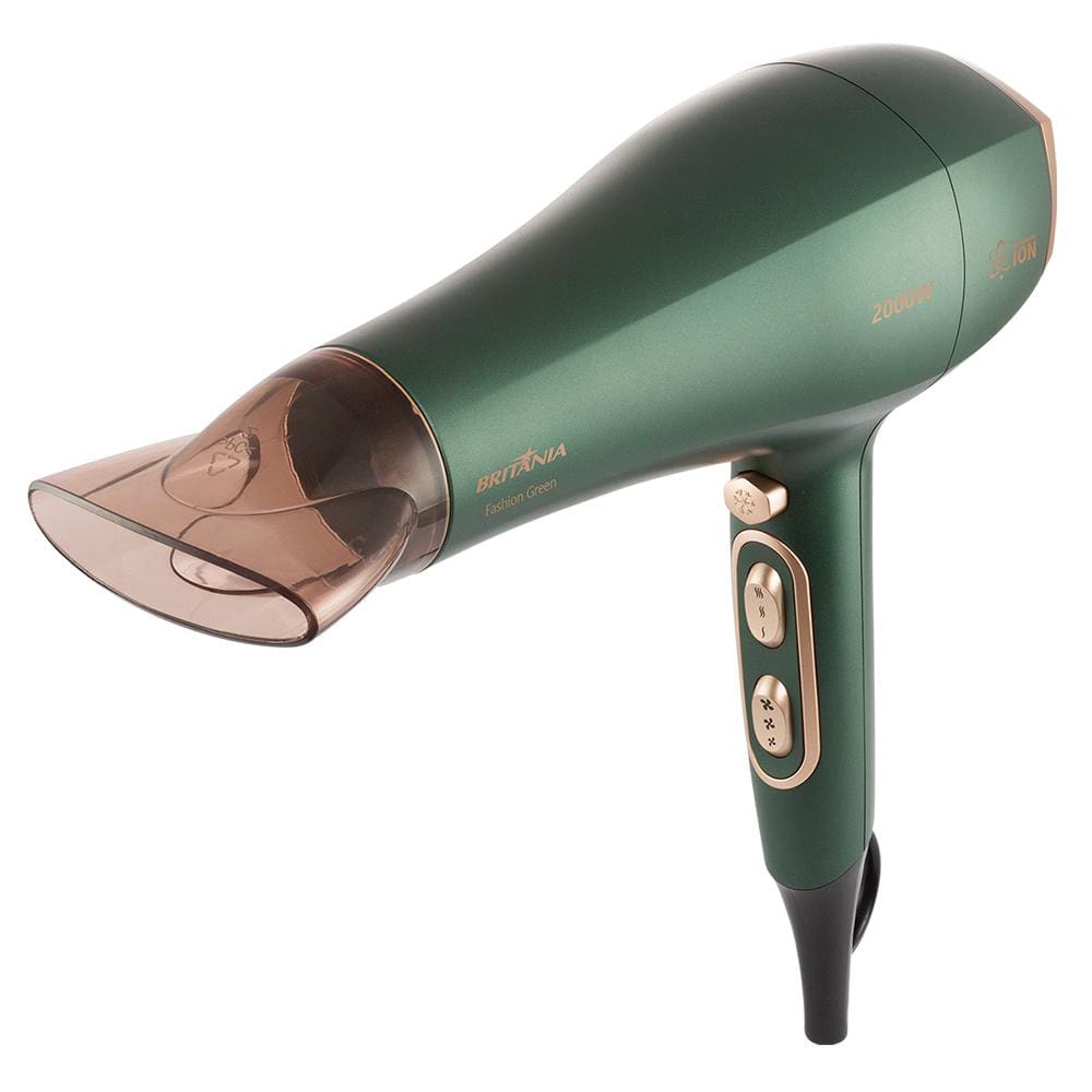 Secador de Cabelos Britânia Tourmaline Íon Motor DC Verde - 2000W - 220v - 2