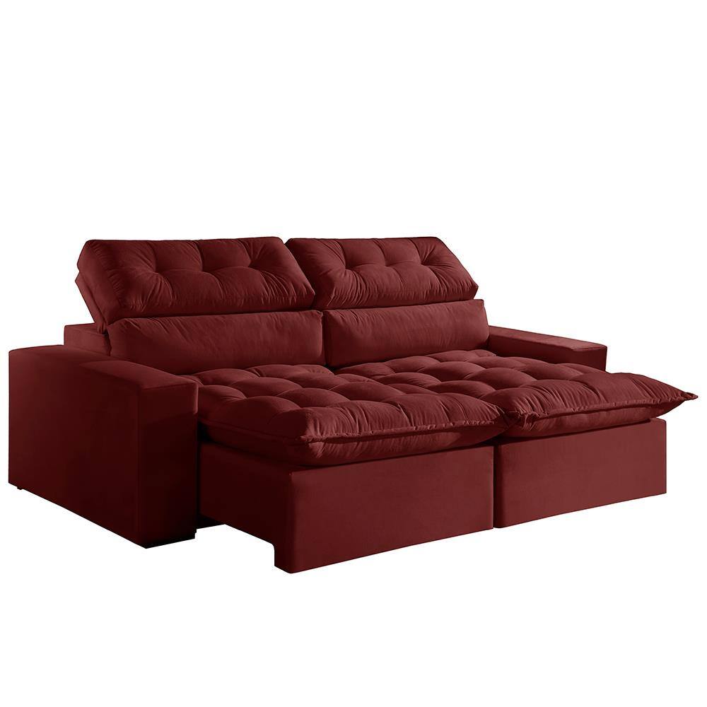 Sofá 4 Lugares Montano Colorado Retrátil e Reclinável com Revestimento