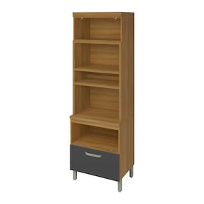 Paneleiro Nesher Princesa 2 Portas 1 Gaveta – 70cm - Freijo/Grafite - 1