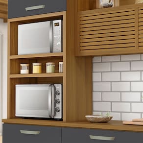 Paneleiro Nesher Princesa 2 Portas 1 Gaveta – 70cm - Freijo/Grafite - 2