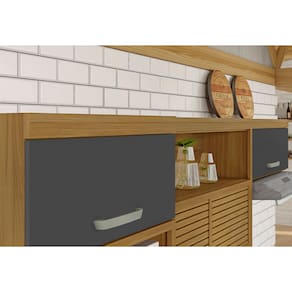 Paneleiro Nesher Princesa 2 Portas 1 Gaveta – 70cm - Freijo/Grafite - 3