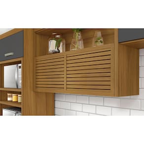 Armário Aéreo Nesher Princesa 2 Portas 4 Prateleiras – 200cm - Freijó/Grafite - 2