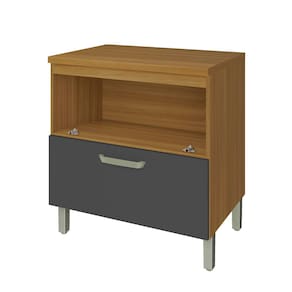 Balcão Nesher Princesa 1 Porta 1 Gaveta – 80cm - Freijo/Grafite - 1