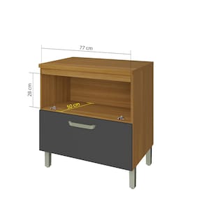 Balcão Nesher Princesa 1 Porta 1 Gaveta – 80cm - Freijo/Grafite - 2