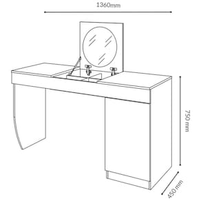 Escrivaninha Mobler Crystal com Penteadeira