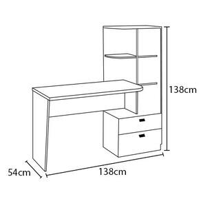 Mesa para Computador Permóbili Elisa com 2 Gavetas, 4 Prateleiras, Porta CPU e Espaço para Impressora