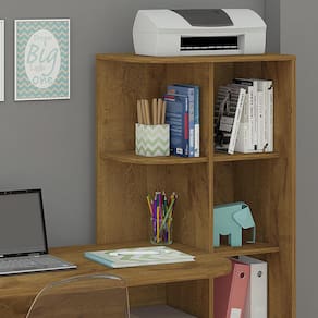 Mesa para Computador Permóbili Elisa com 2 Gavetas, 4 Prateleiras, Porta CPU e Espaço para Impressora