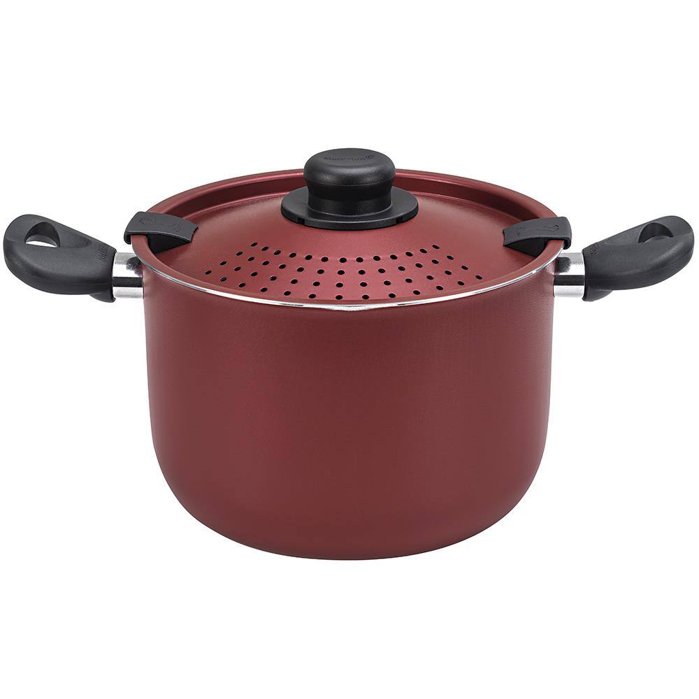 Espagueteira Multiflon Colapasta em Alumínio com Revestimento Antiaderente 7 Camadas e Alças em Baquelite 22 cm – Vermelha - 1