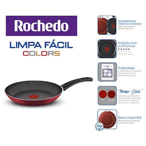Frigideira Francesa Rochedo Limpa Fácil Colors em Alumínio com Revestimento Antiaderente Vermelha – 26 cm