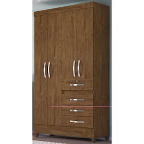 Guarda-Roupa Solteiro Moval Sobral com 4 Portas, 4 Gavetas e 110 cm de Largura