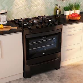 Fogão Consul 5 Bocas CFS5VAE com Mesa de Vidro e Acendimento Automático Bivolt – Preto