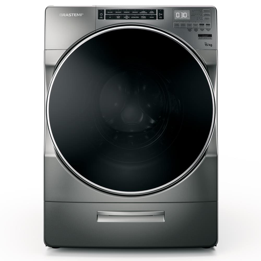 Lavadora de Roupas Brastemp 15 kg Front Load BNF15ASANA com Dispenser Auto Dosagem e Função Mais Roupas Titânio - 110v - 1