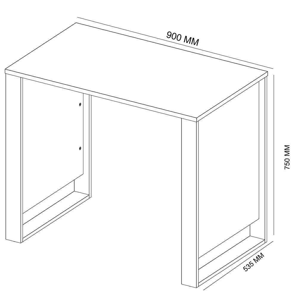 Mesa de Escritório Demóbile Lume em MDP - Amendola/Grafite - 3
