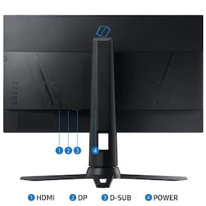 Monitor Gamer Samsung Odyssey 24", FHD, 144 Hz, 1ms, com ajuste de altura, HDMI, DP, VGA, Freesync, Preto, Série G3