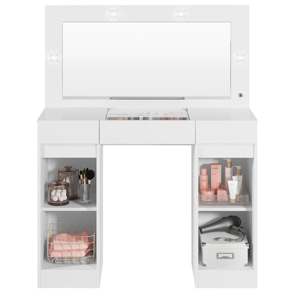 Camarim Palumóveis Studio com 2 Portas, 3 Gavetas e Espelho - CAMARIM PALUMOVEIS STUDIO BRANCO. - 2