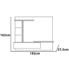 Painel Home Madetec Cross com 182 cm de Largura, Ideal para TV de até 55”