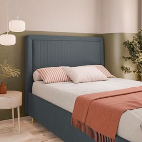 Cabeceira para Cama Casal Dobuê Berlim em Tecido Velopus - Grafite - 1