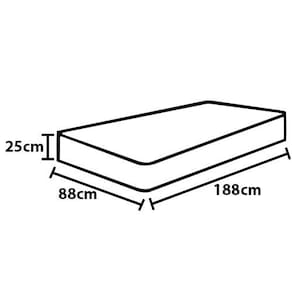 Colchão De Solteiro Portobel Diplomata Orthopedic com Espuma D-33 25x88x188 cm - Preto - 1