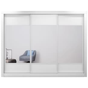 Guarda-Roupa Casal Mademarques Malibu com Espelho, 3 Portas, 6 Gavetas e 9 Prateleiras