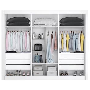 Guarda-Roupa Casal Mademarques Malibu com Espelho, 3 Portas, 6 Gavetas e 9 Prateleiras