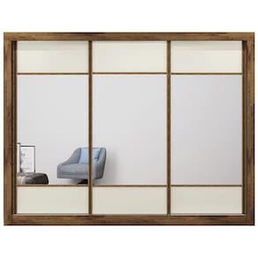 Guarda-Roupa Casal Mademarques Malibu com Espelho, 3 Portas, 6 Gavetas e 9 Prateleiras