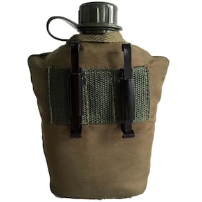 Cantil Plástico Echolife com Capa Verde Militar - 900ml