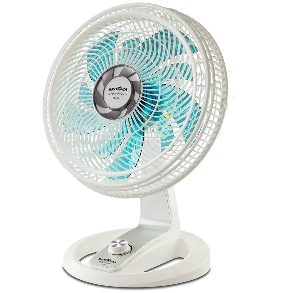 Ventilador de Mesa e Parede 40cm Britânia Super Ventus 10 Turbo BVT495BA 10 Pás 3 Velocidades Branco - 110V - 2