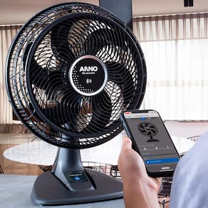 Ventilador de Mesa 40cm Arno Ultra Silence Force Bluetooth VDBT 6 Pás 3 Velocidades Preto