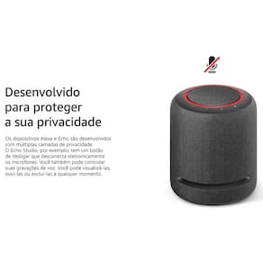 Smart Speaker Amazon Echo Studio com Alexa e Áudio de Alta Fidelidade - Preto