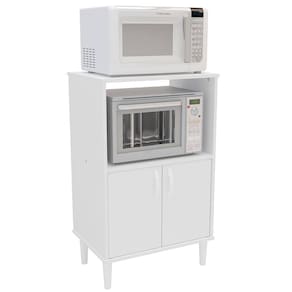 Armário para Micro-ondas Politorno Móveis 1 Nicho 2 Portas de Bater MDP - 58cm de Largura - Branco - 1