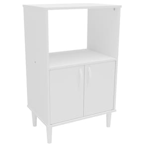 Armário para Micro-ondas Politorno Móveis 1 Nicho 2 Portas de Bater MDP - 58cm de Largura - Branco - 3